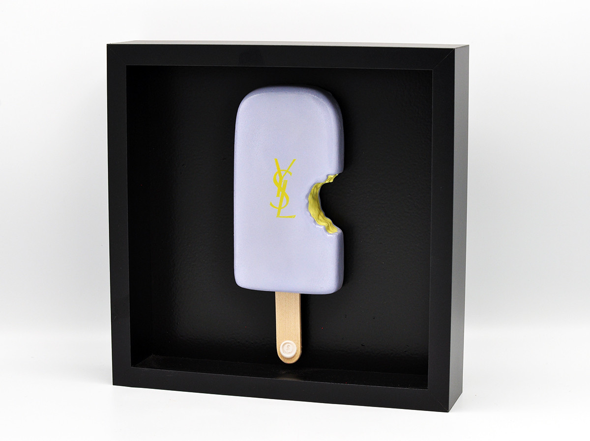 Snek + Yves Saint Laurent, purple with yellow bite